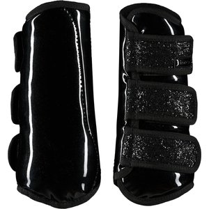 Horze Protection Horse Boots with Glitter, Black, Cob