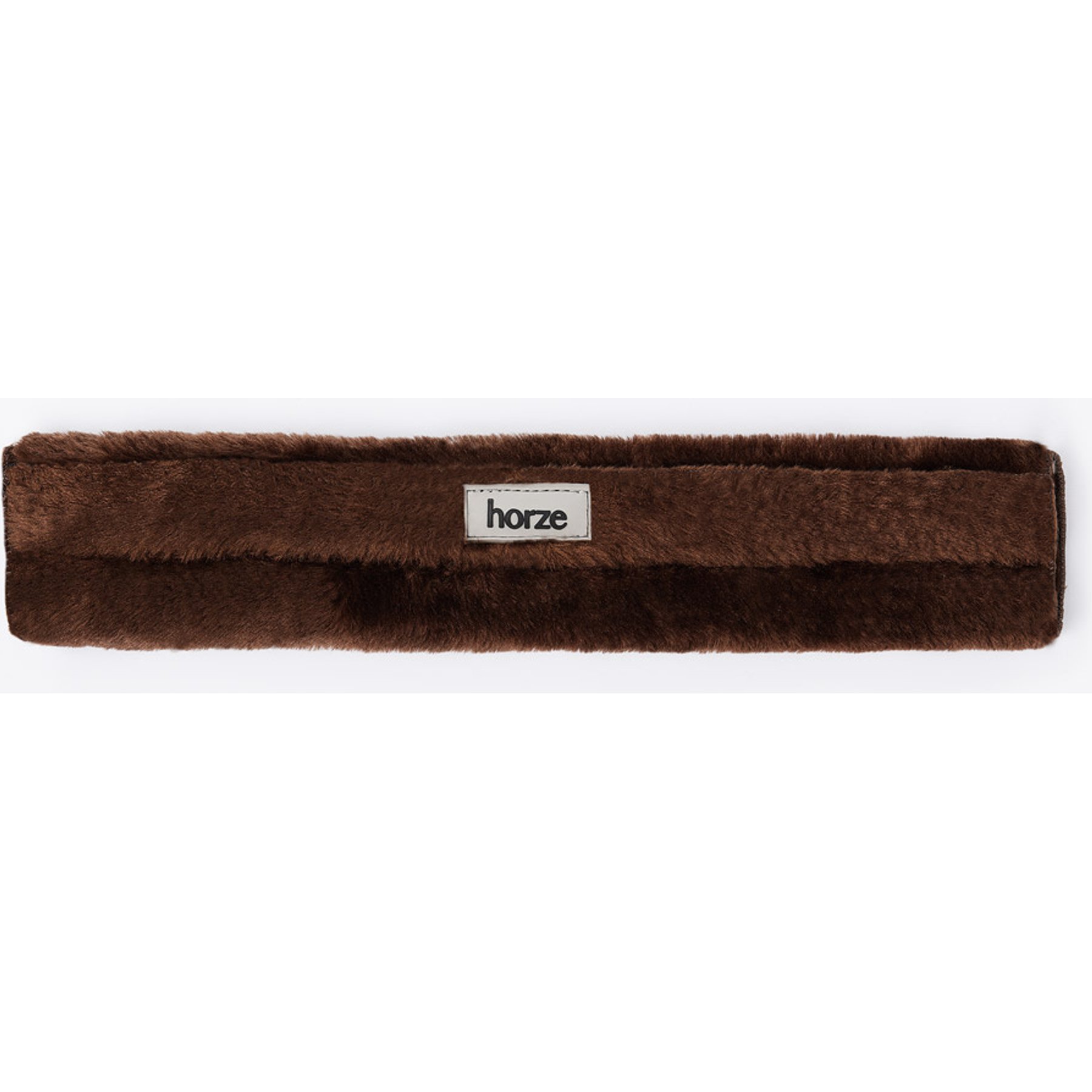 Horze Narvik Faux Fur Horse Rein Cover, 12-in, Dark Brown