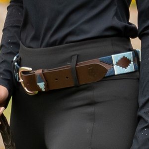 Equinavia Siri Polo Horse Riding Belt, Brown/Blue, Medium