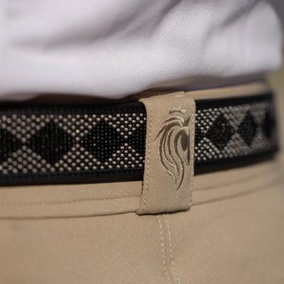 Show full view: Equinavia Estelle Hand Beaded Horse Riding Belt, Black/Silver, Medium slide 3 of 5