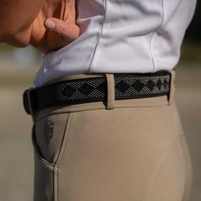 Show full view: Equinavia Estelle Hand Beaded Horse Riding Belt, Black/Silver, Medium slide 2 of 5