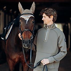 B Vertigo Cameron Double Corded Horse Ear Net, Fossil Brown, Horse