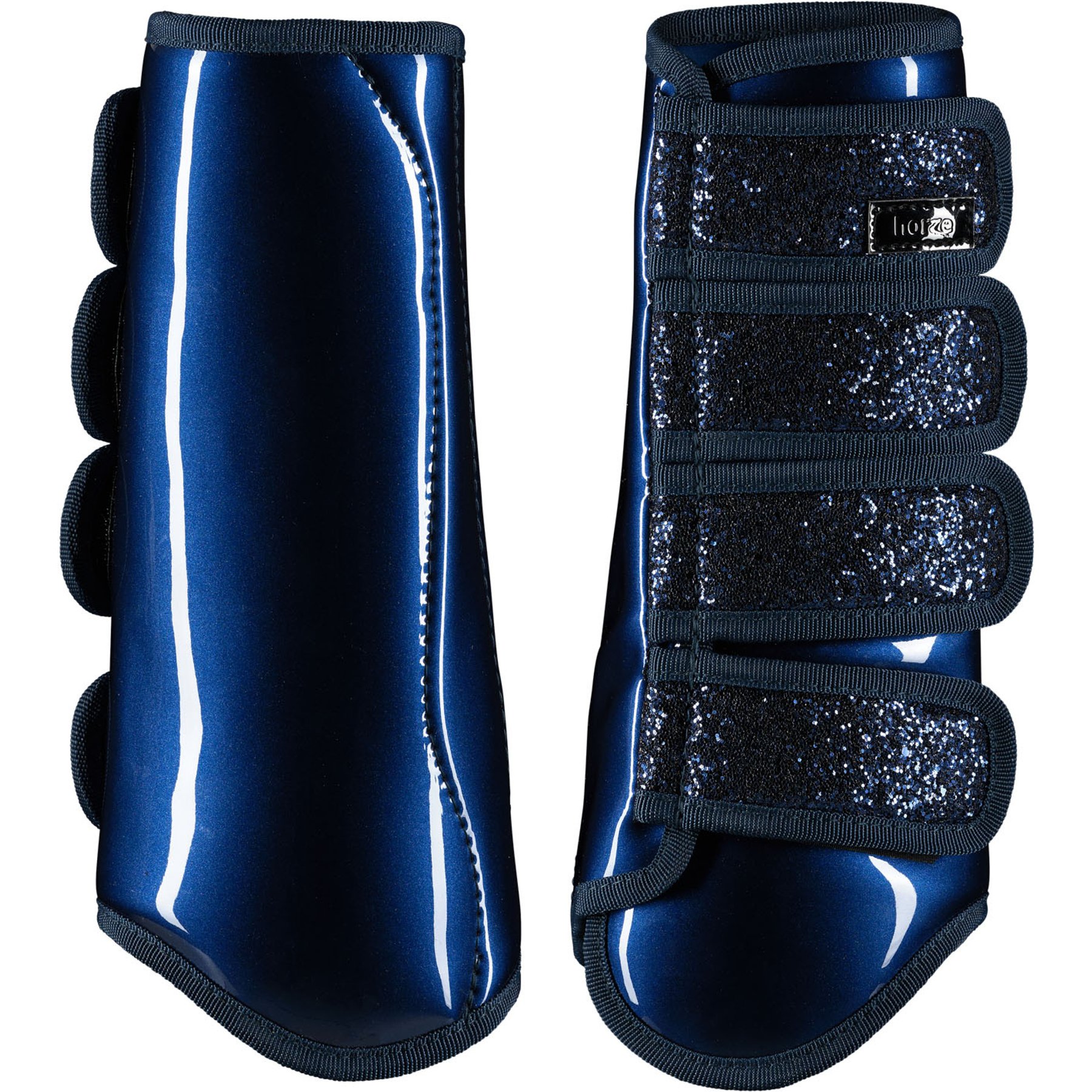 Horze Protection Horse Boots with Glitter, Dark Blue, Cob