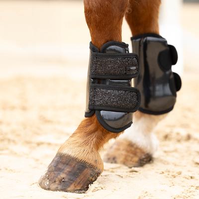 Show full view: Horze Protection Horse Boots with Glitter, Black, Cob slide 2 of 7
