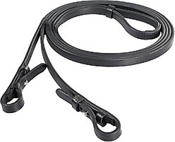 Horze Laelia Plain Leather Dressage Horse Reins, Black, Pony