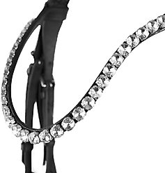 Horze Somerset Fancy Show Horse Bridle, Black, Horse slide 2 of 4