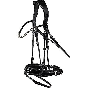 Horze Clermont Ergonomic Crystal Horse Bridle, Black, Horse