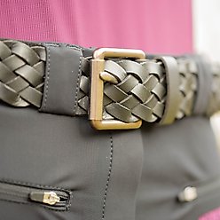 Equinavia Kari Braided Wide Leather Horse Riding Belt, Black, Large