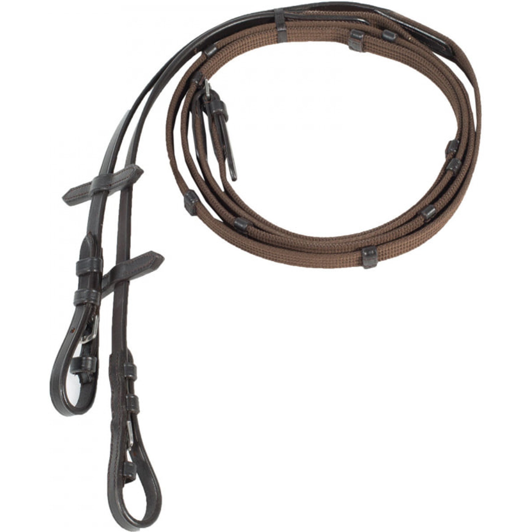 Horze Slender Web Horse Reins, Brown, Horse