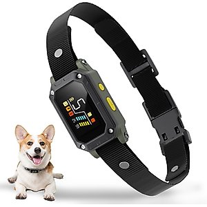PATPET Waterproof Smart Anti-Bark Dog Collar, Black/Green