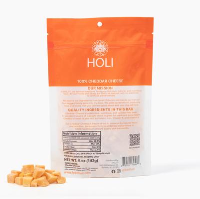 Show full view: HOLI Single Ingredient Cheddar Cheese Freeze-Dried Dog & Cat Treats, 5-oz bag slide 8 of 9