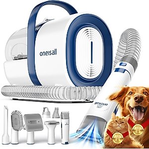 OneIsAll 7 Tool Pet Hair Vacuum & Grooming Kit, 1.5-L