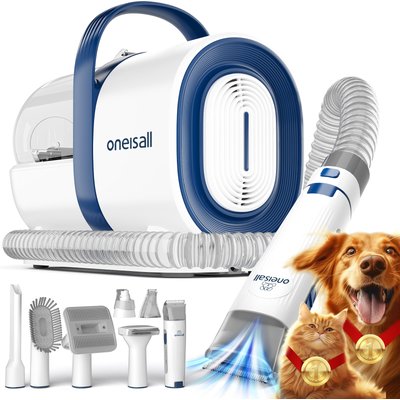 OneIsAll OneIsAll 7-in-1 Tool Pet Hair Vacuum & Grooming Kit, 1.5-L