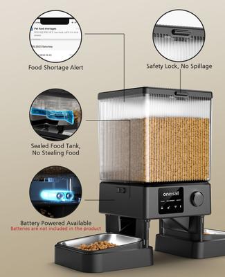Show full view: OneIsAll PFD-002 PRO 5G Wifi Automatic Cat Feeder, 20-cup slide 4 of 11
