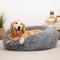 Show in main carousel: FurHaven Calming Cuddler Long Fur Donut Bolster Dog Bed, Gray, Large slide 1 of 11