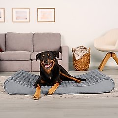 FurHaven Ultra Plush Luxe Lounger Orthopedic Cat & Dog Bed with Removable Cover, Gray, Jumbo