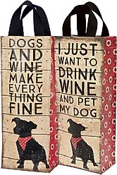 Primitives By Kathy Dogs & Wine Tote Bag