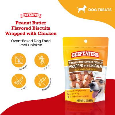 Show full view: Beefeaters Peanut Butter Biscuit Chicken Jerky Dog Treats, 13-oz bag slide 3 of 9