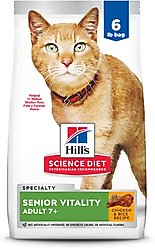 Hill's Science Diet 7+ Senior Vitality Chicken Recipe, 6-lb bag + Urinary Hairball Control Dry Cat Food, 7-lb bag slide 2 of 9