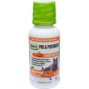 Liquid-Vet Feline Pre & PostBiotic Support Seafood Flavor Cat Digestive Aid, 8-fl oz bottle