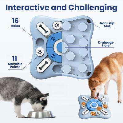 Show full view: PawsPik Interactive Treat Dispensing Puzzle Dog Toy, Light Blue slide 5 of 10