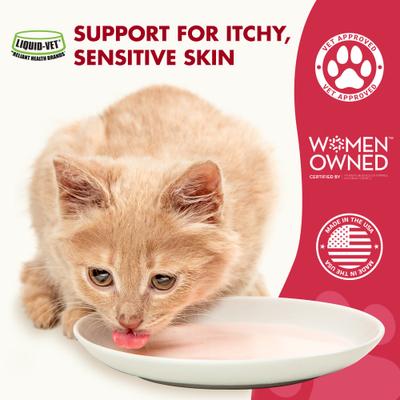 Show full view: Liquid-Vet Itch & Allergy Support Seafood Flavor Cat Supplement, 8-fl oz bottle slide 4 of 10