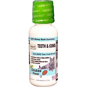 Liquid-Vet Teeth & Gums Support Chicken Flavor Cat Supplement, 8-fl oz bottle