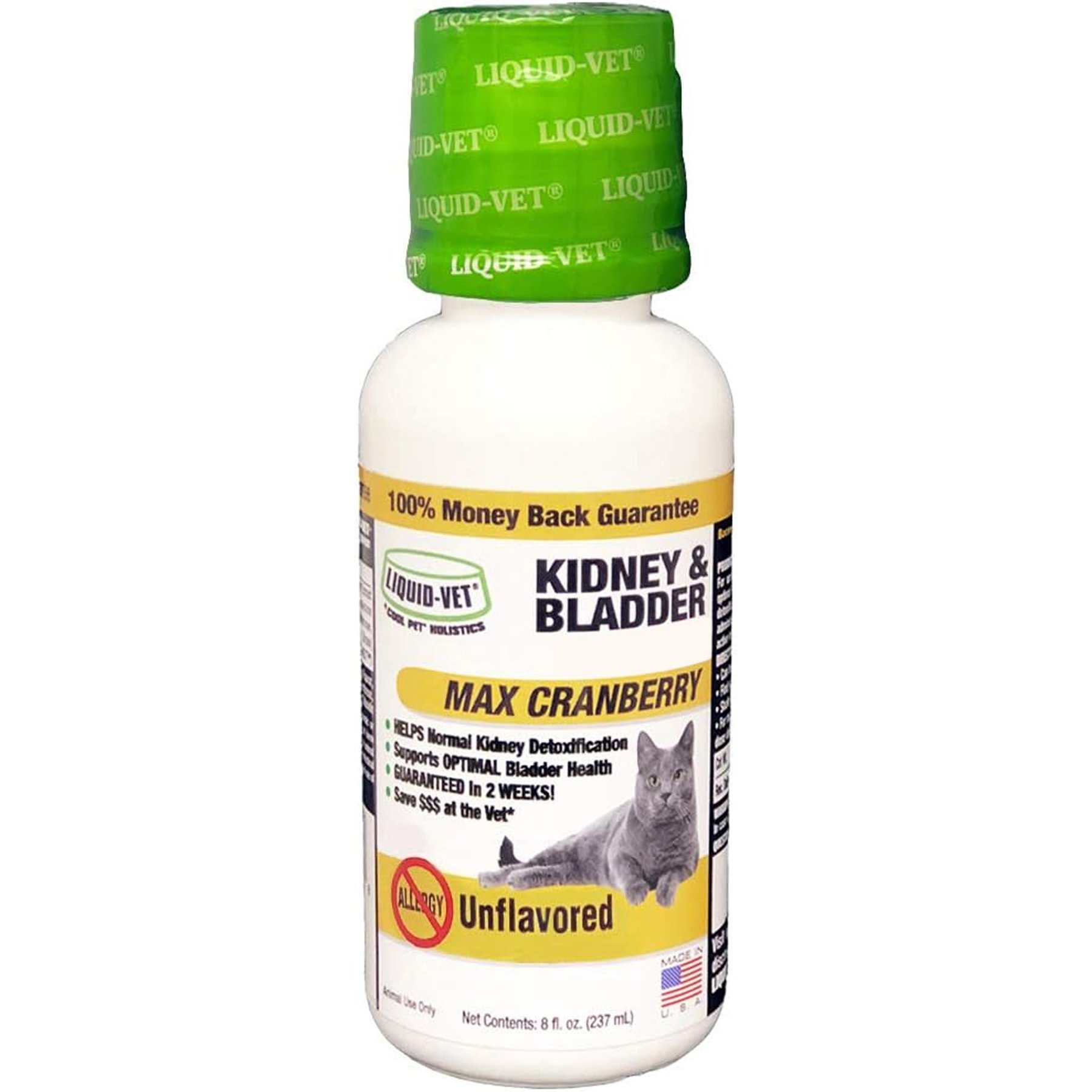 Liquid-Vet Kidney & Bladder Support Allergy-Friendly Unflavored Cat Supplement, 8-fl oz bottle