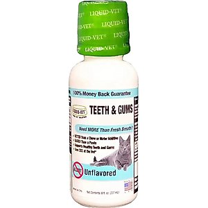 Liquid-Vet Teeth & Gums Support Allergy-friendly Unflavored Cat Supplement, 8-fl oz bottle