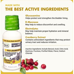 Liquid-Vet Kidney & Bladder Support Chicken Flavor Cat Supplement, 8-fl oz bottle