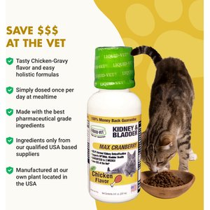 Liquid-Vet Kidney & Bladder Support Chicken Flavor Cat Supplement, 8-fl oz bottle