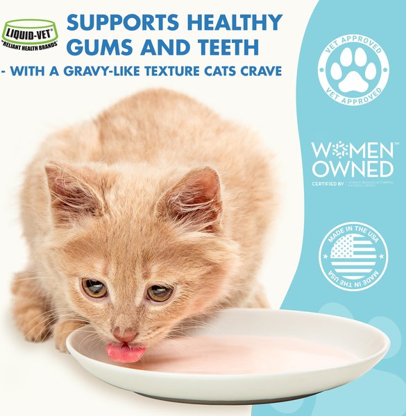Liquid-Vet Teeth & Gums Support Seafood Flavor Cat Supplement, 8-fl oz bottle