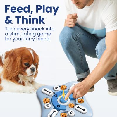 Show full view: PawsPik Interactive Treat Dispensing Puzzle Dog Toy, Light Blue slide 7 of 10