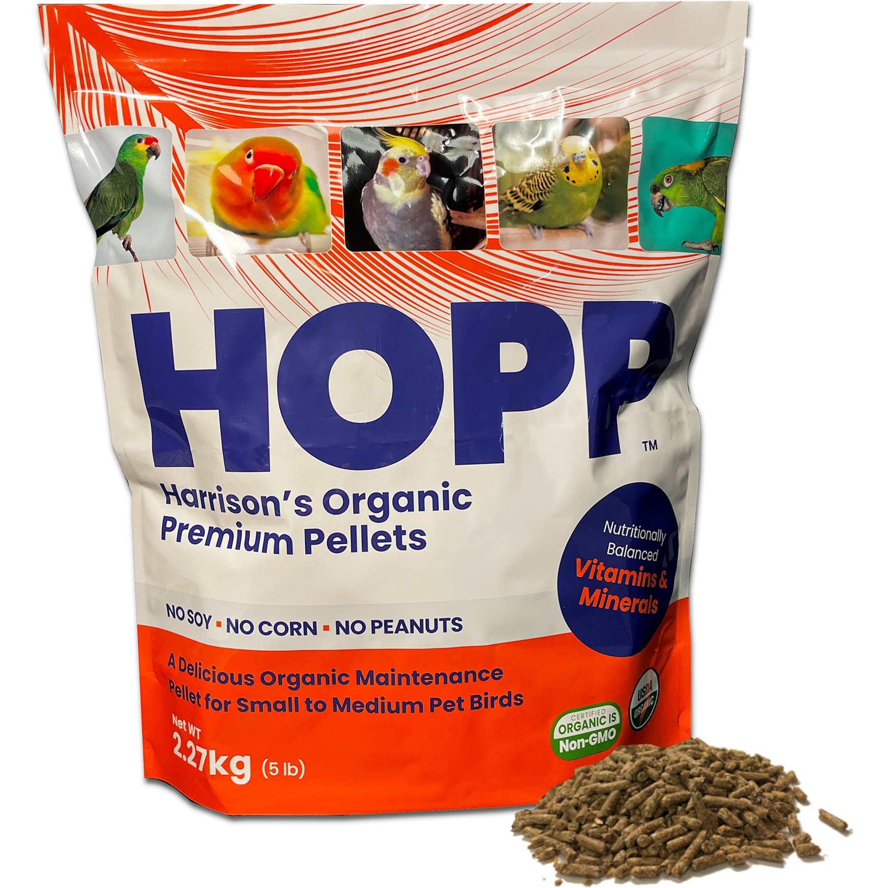 Harrison's Bird Foods Organic Premium Pellet Bird Food, 5-lb Bag