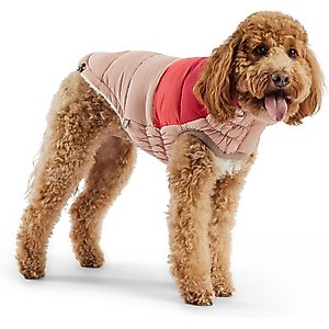 GF Pet Color Block Dog Puffer Jacket, Pink, Large