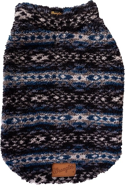 Show full view: Wrangler Printed Sherpa Dog Pullover, Blue Multi, Large slide 2 of 6