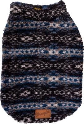 Show full view: Wrangler Printed Sherpa Dog Pullover, Blue Multi, X-Small slide 3 of 7