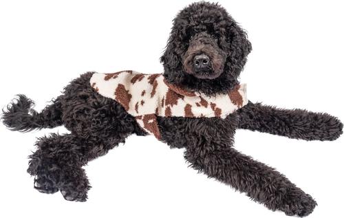 Show full view: Wrangler Cow Print Fleece Dog Hoodie, Brown White, Small slide 4 of 6