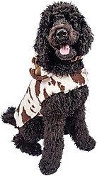 Wrangler Cow Print Fleece Dog Hoodie, Brown White, Large