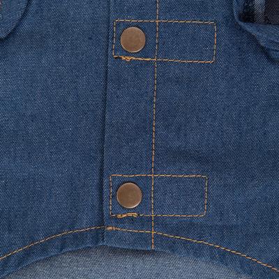 Show full view: Wrangler Pattern Yoke Denim Dog Shirt, Medium Blue, X-Small slide 8 of 9