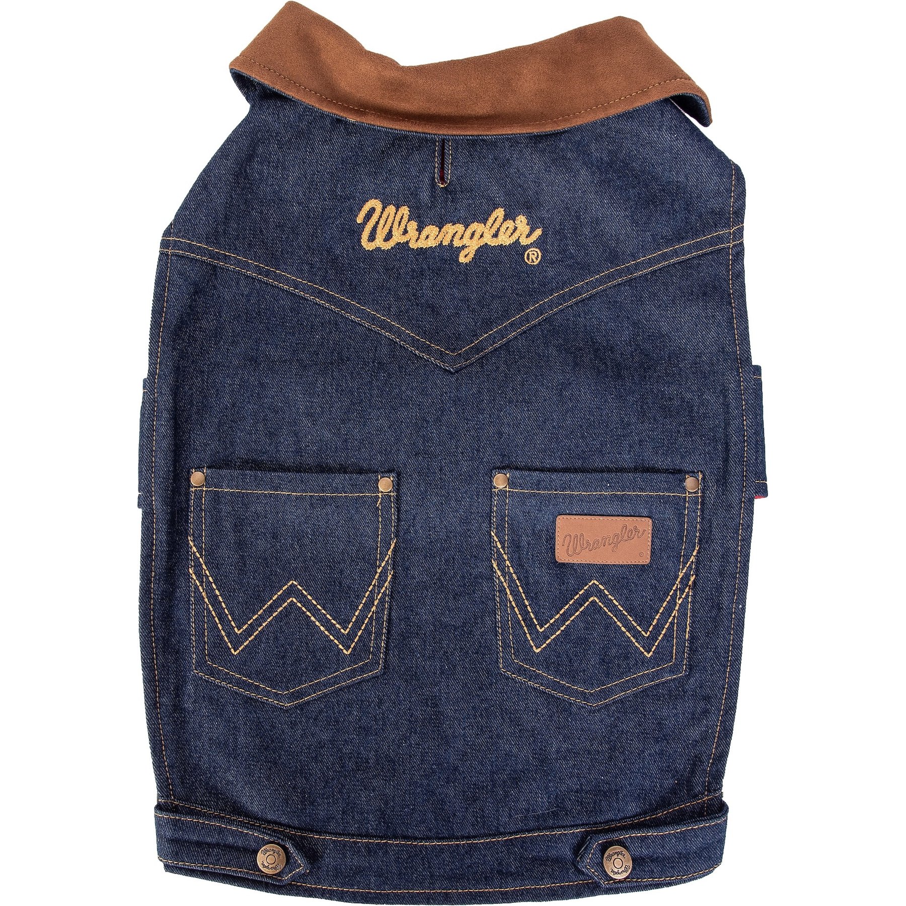 Wrangler Dark Denim Dog Jacket with Lining, Dark Blue, Small