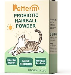 Petterm Probiotic Hairball Control Powder for Cats, 15 count