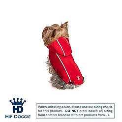 Hip Doggie Reversible Dog Raincoat, Red, Medium slide 2 of 9