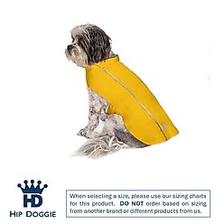 Hip Doggie HD Hoodless Dog Raincoat, Yellow, Small slide 2 of 8