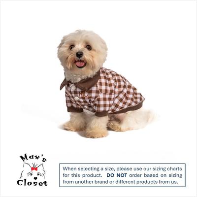 Show full view: Max's Closet Check Dog Polo Shirt, X-Small slide 2 of 8