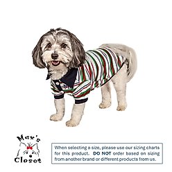 Max's Closet Striped Dog Polo Shirt, Red/Green, X-Small slide 2 of 7