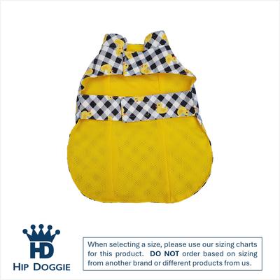 Show full view: Hip Doggie Ducks Plaid Hoodless Dog Raincoat, Medium slide 3 of 8