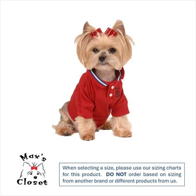 Show full view: Max's Closet Dog Polo Shirt, Red, Small slide 2 of 7