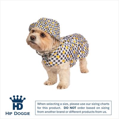 Show full view: Hip Doggie Ducks Plaid Hoodless Dog Raincoat, Medium slide 2 of 8