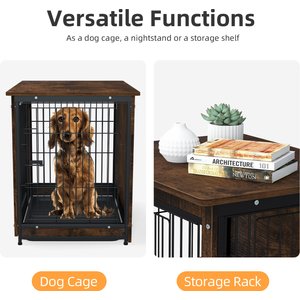 BingoPaw Modern Furniture Style End Table Dog Crate, 38-inch